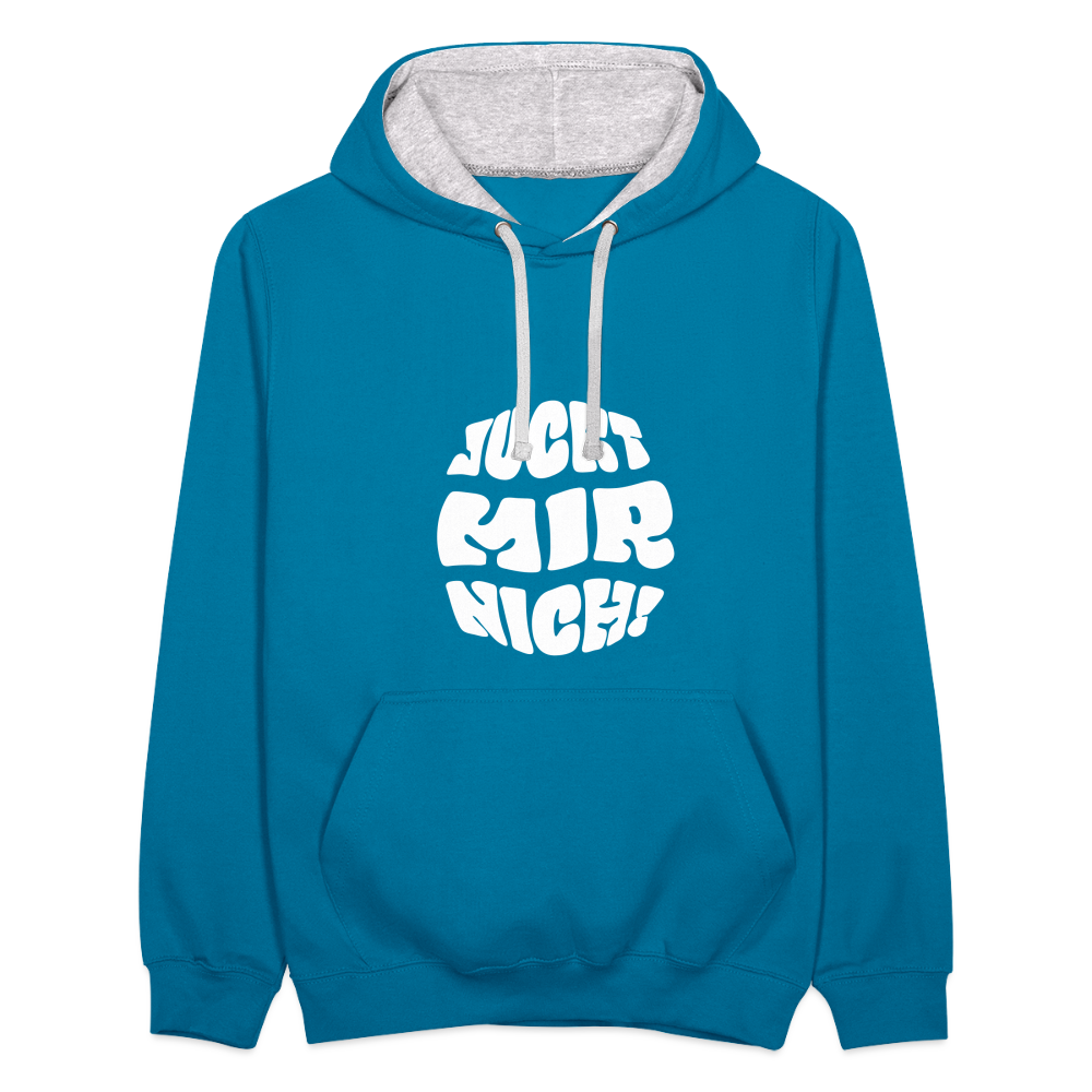 Juckt Mir Nich! - Kontrast Hoodie - Pfauenblau/Grau meliert