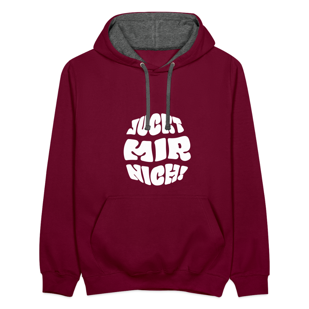 Juckt Mir Nich! - Kontrast Hoodie - Weinrot/Anthrazit