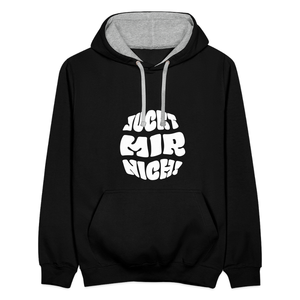 Juckt Mir Nich! - Kontrast Hoodie - Schwarz/Grau meliert