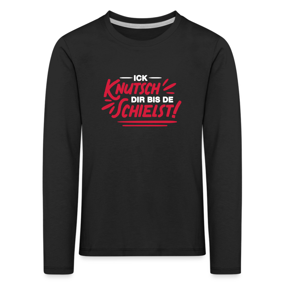 Ick knutsch dir! - Kinder Langarmshirt - Schwarz