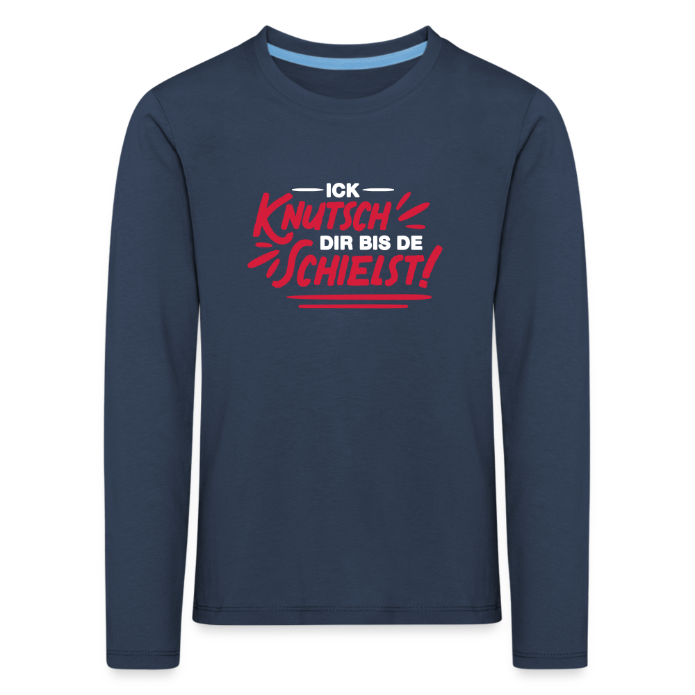 Ick knutsch dir! - Kinder Langarmshirt - Navy