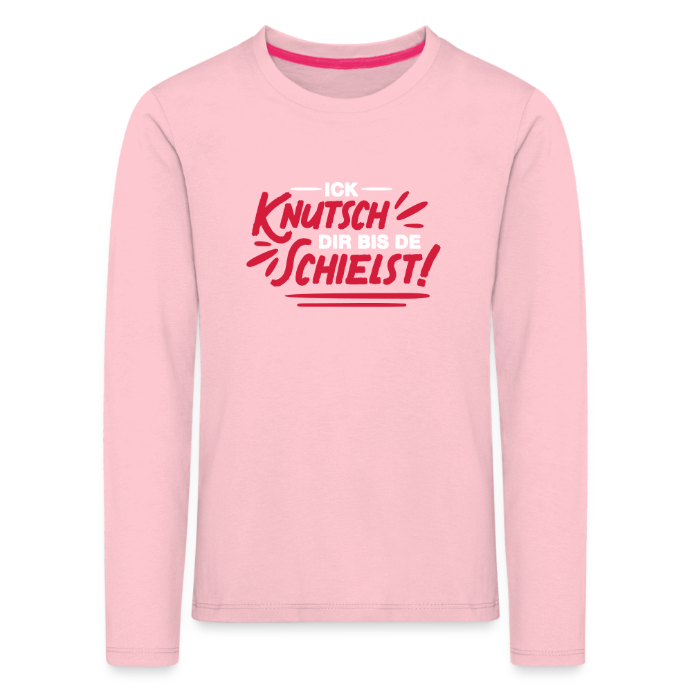 Ick knutsch dir! - Kinder Langarmshirt - Hellrosa
