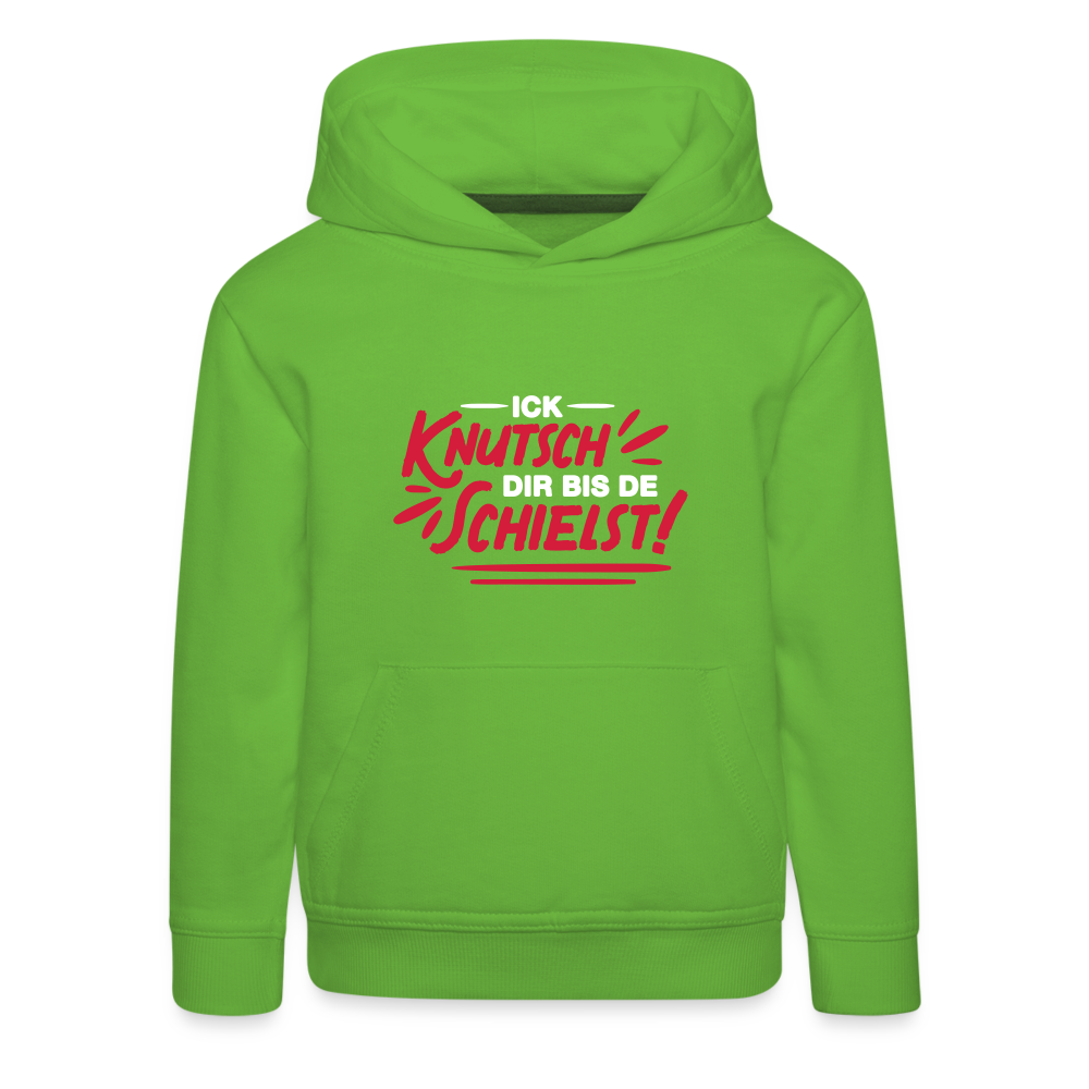 Ick knutsch dir! - Kinder Premium Hoodie - Hellgrün