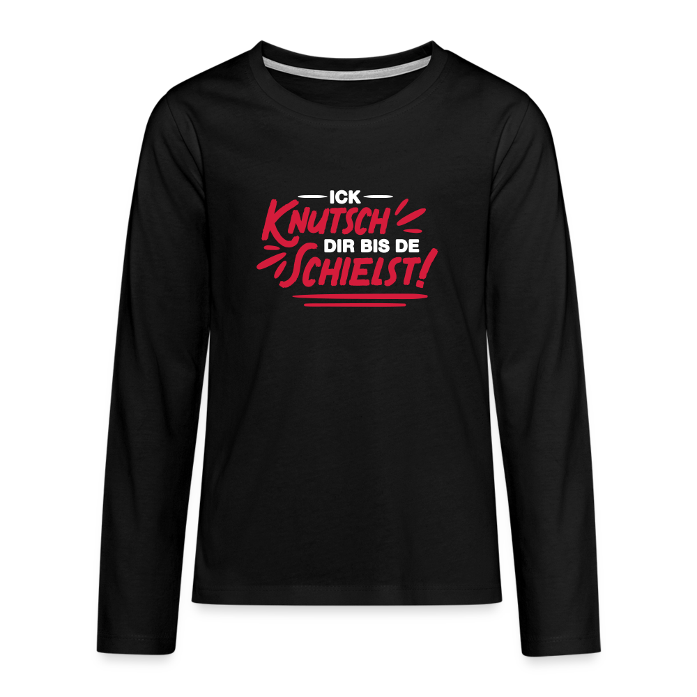 Ick knutsch dir! - Teenager Langarmshirt - Schwarz
