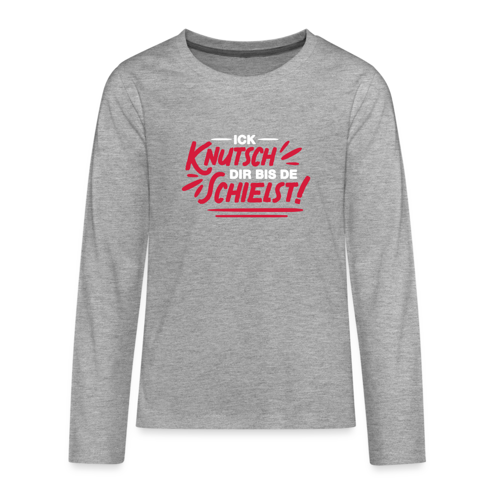 Ick knutsch dir! - Teenager Langarmshirt - Grau meliert