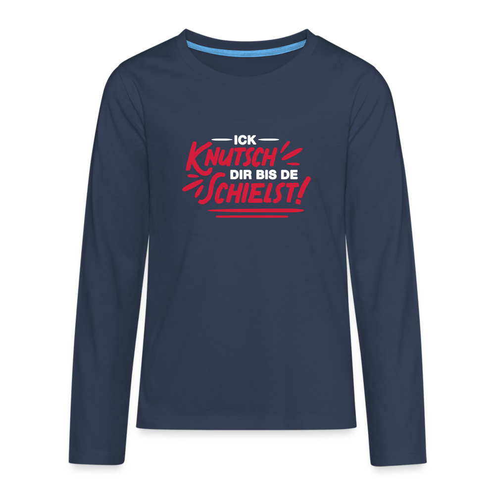 Ick knutsch dir! - Teenager Langarmshirt - Navy