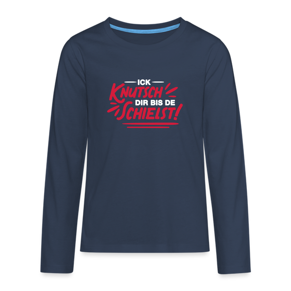 Ick knutsch dir! - Teenager Langarmshirt - Navy