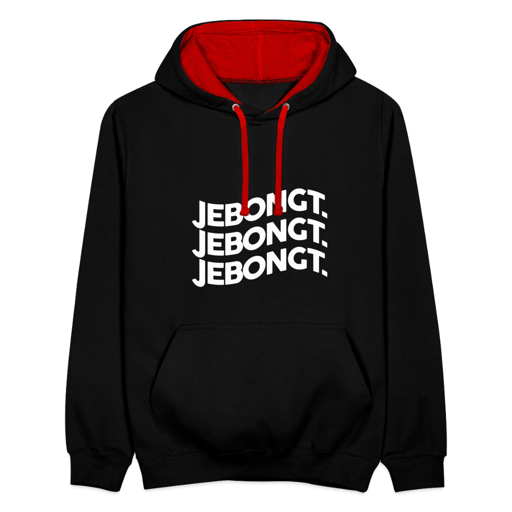 Jebongt! - Kontrast Hoodie - Schwarz/Rot