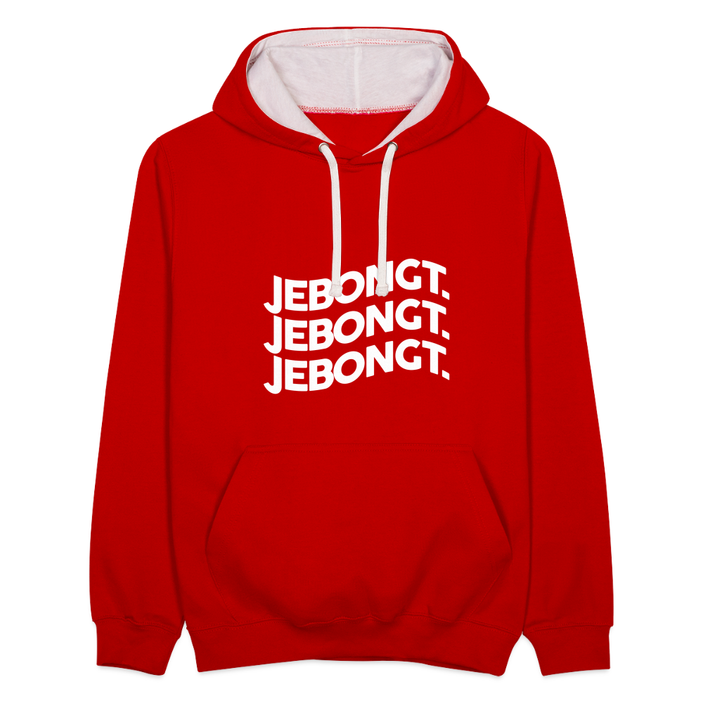 Jebongt! - Kontrast Hoodie - Rot/Weiß
