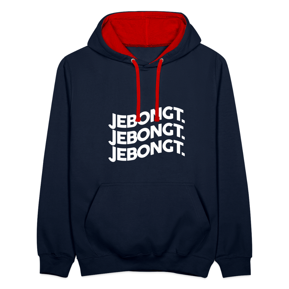 Jebongt! - Kontrast Hoodie - Navy/Rot