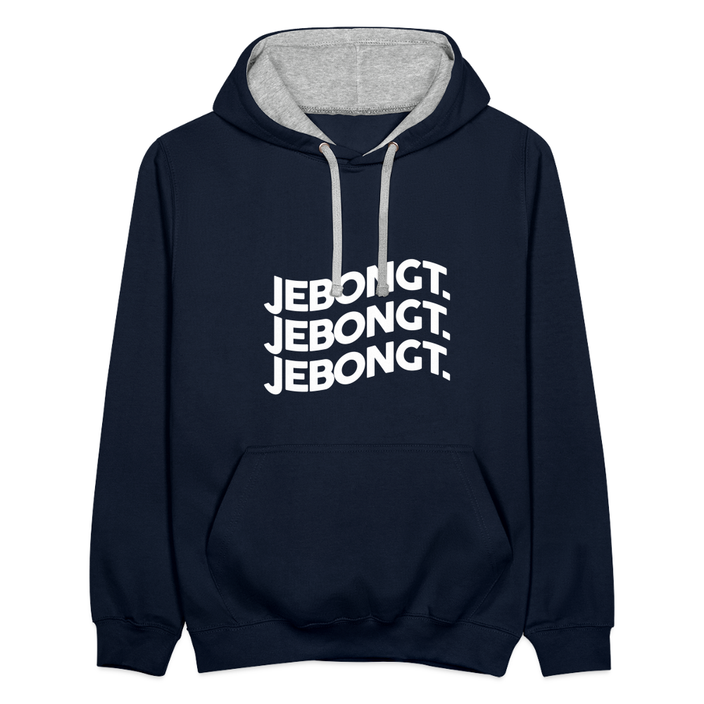 Jebongt! - Kontrast Hoodie - Navy/Grau meliert