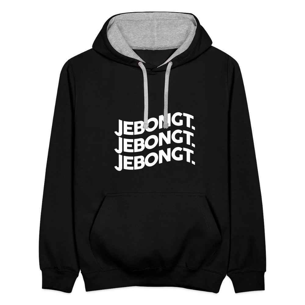 Jebongt! - Kontrast Hoodie - Schwarz/Grau meliert
