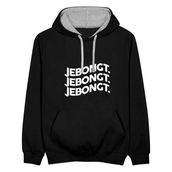 Jebongt! - Kontrast Hoodie - Schwarz/Grau meliert