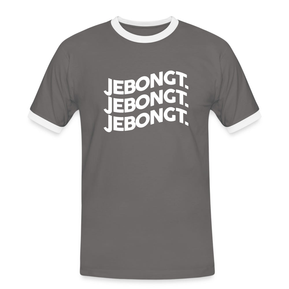 Jebongt! - Männer Ringer T-Shirt - Dunkelgrau/Weiß