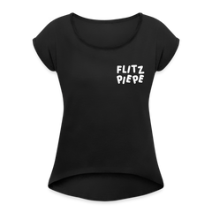 Flitzpiepe - Frauen T-Shirt mit gerollten Ärmeln