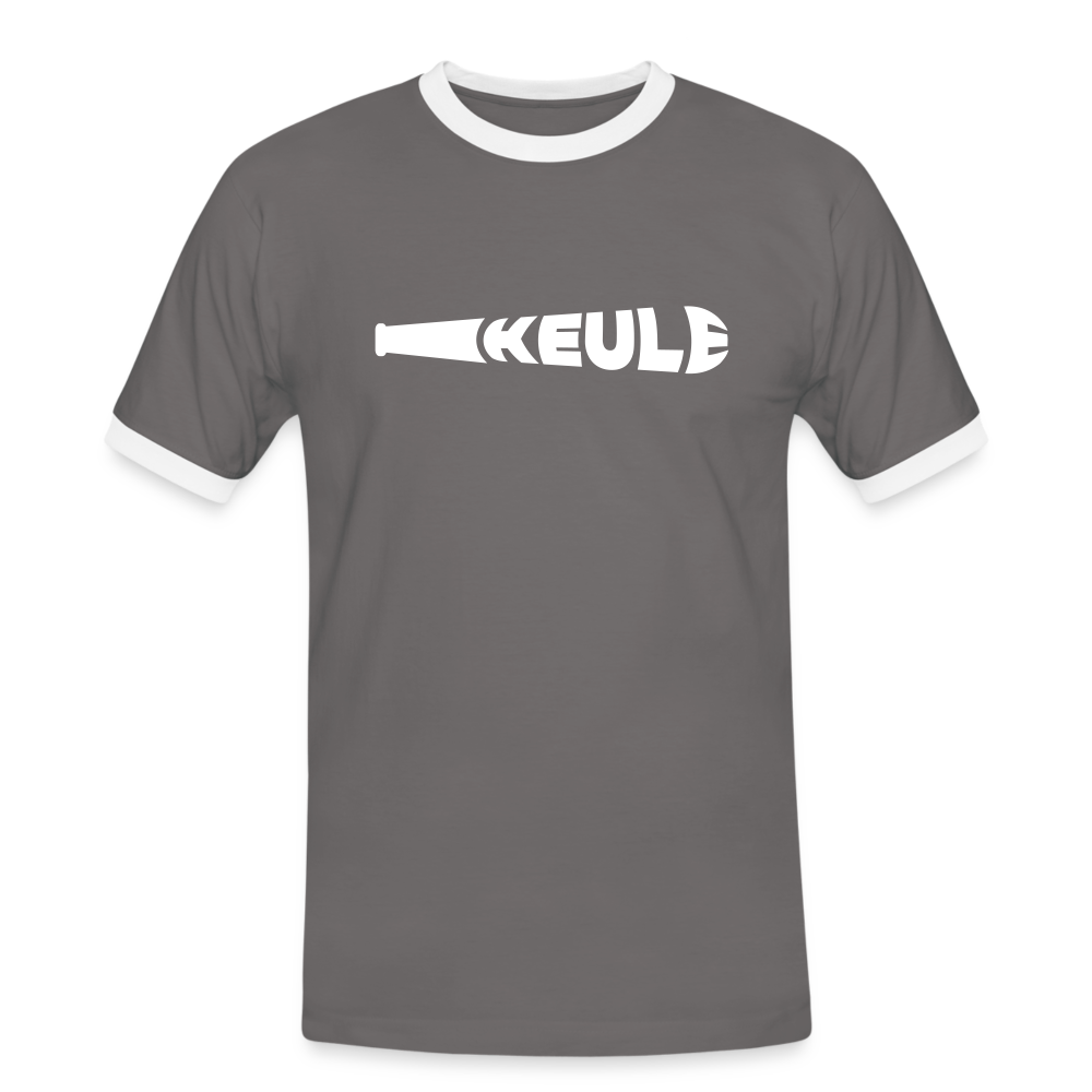 Keule - Männer Ringer T-Shirt - dark grey/white