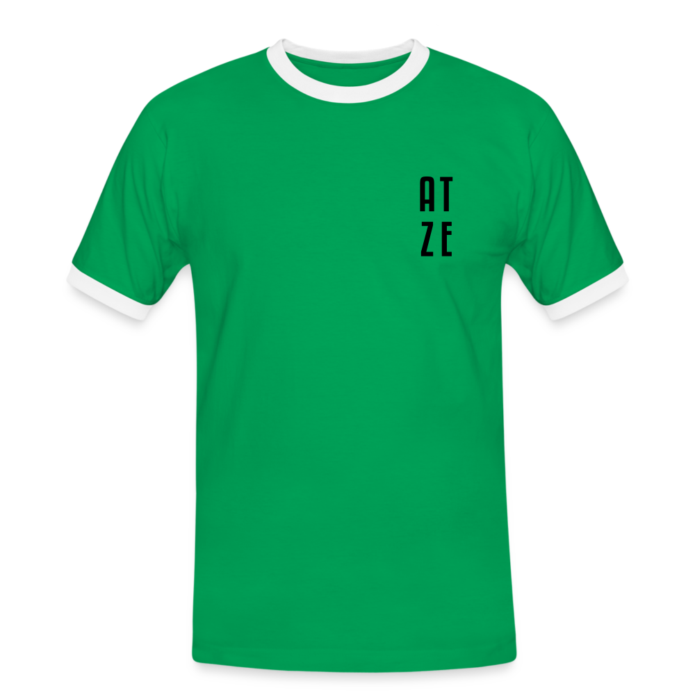 Atze - Männer Ringer T-Shirt - kelly green/white