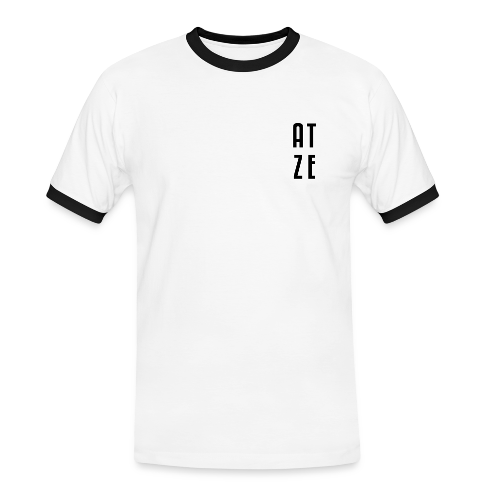 Atze - Männer Ringer T-Shirt - white/black