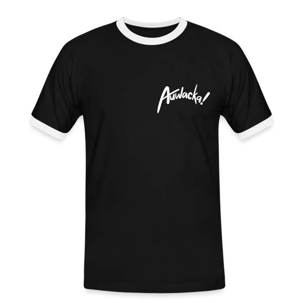 Auwacka! - Männer Ringer T-Shirt - black/white
