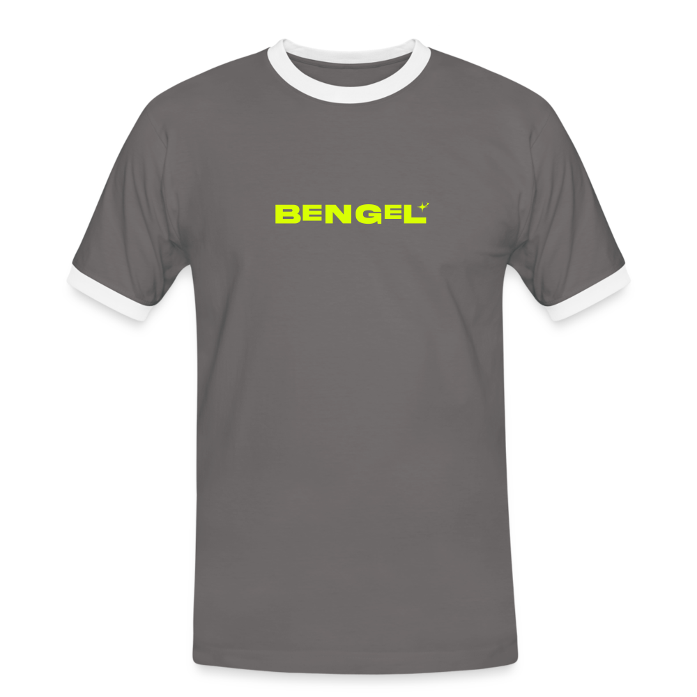 Bengel - Männer Ringer T-Shirt - dark grey/white