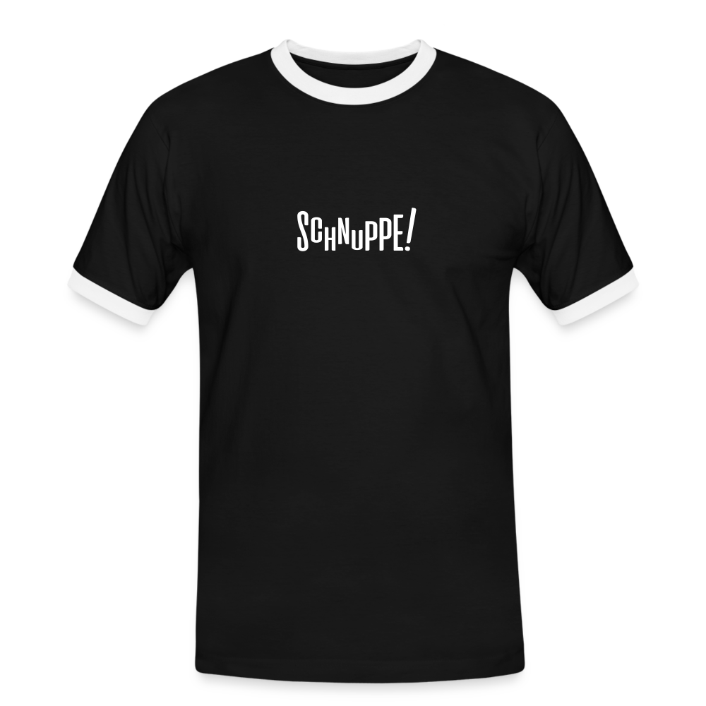 Schnuppe! - Männer Ringer T-Shirt - black/white