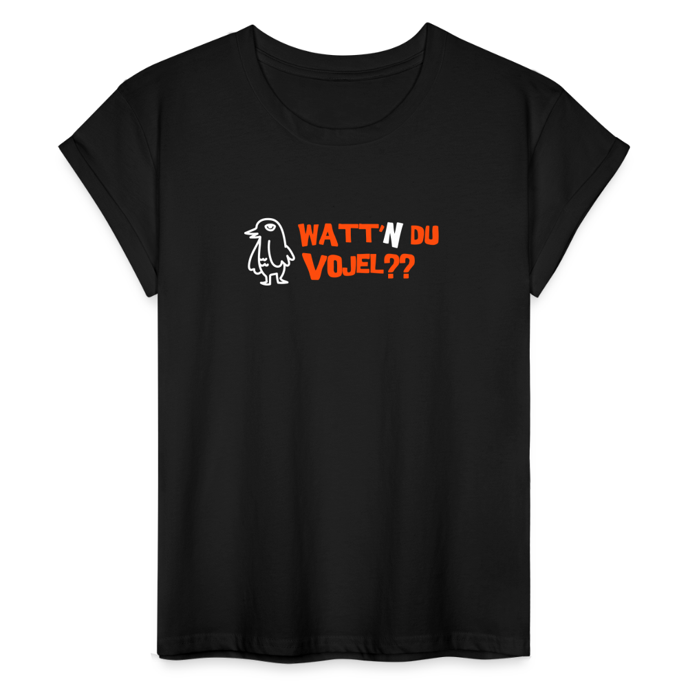 Watt'n du Vojel - Frauen Oversize T-Shirt - black