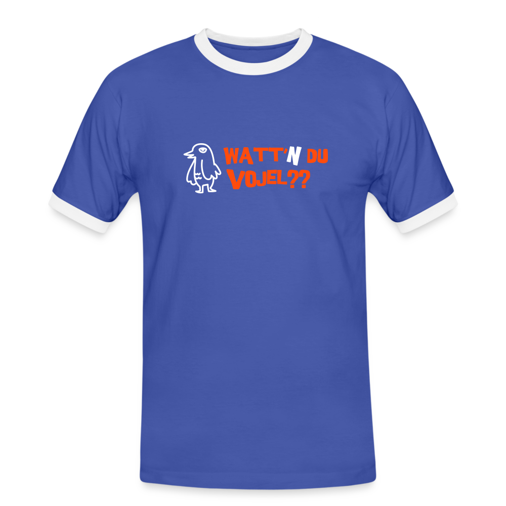 Watt'n du Vojel - Männer Ringer T-Shirt - Blau/Weiß