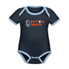 Watt'n du Vojel - Baby Bio-Kurzarm-Kontrastbody - Navy/Himmelblau