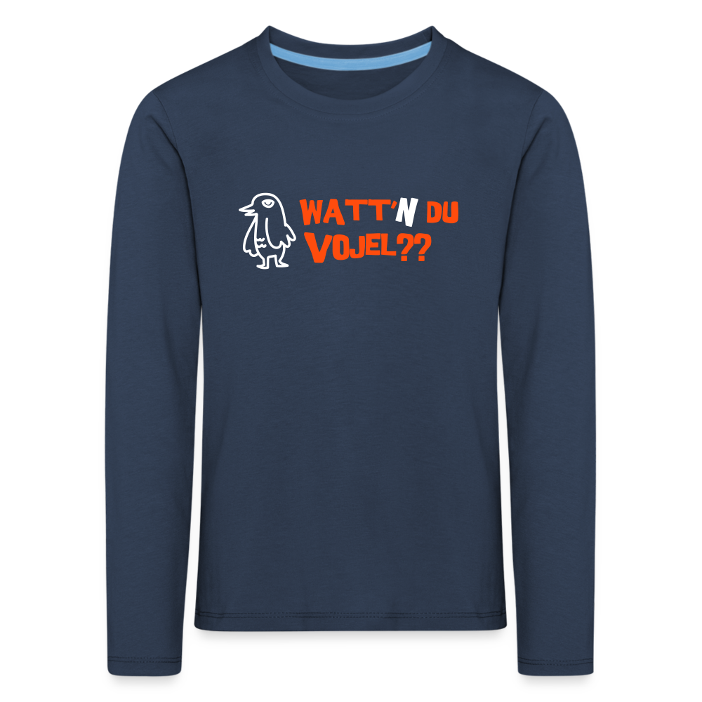 Watt'n du Vojel - Kinder Langarmshirt - Navy