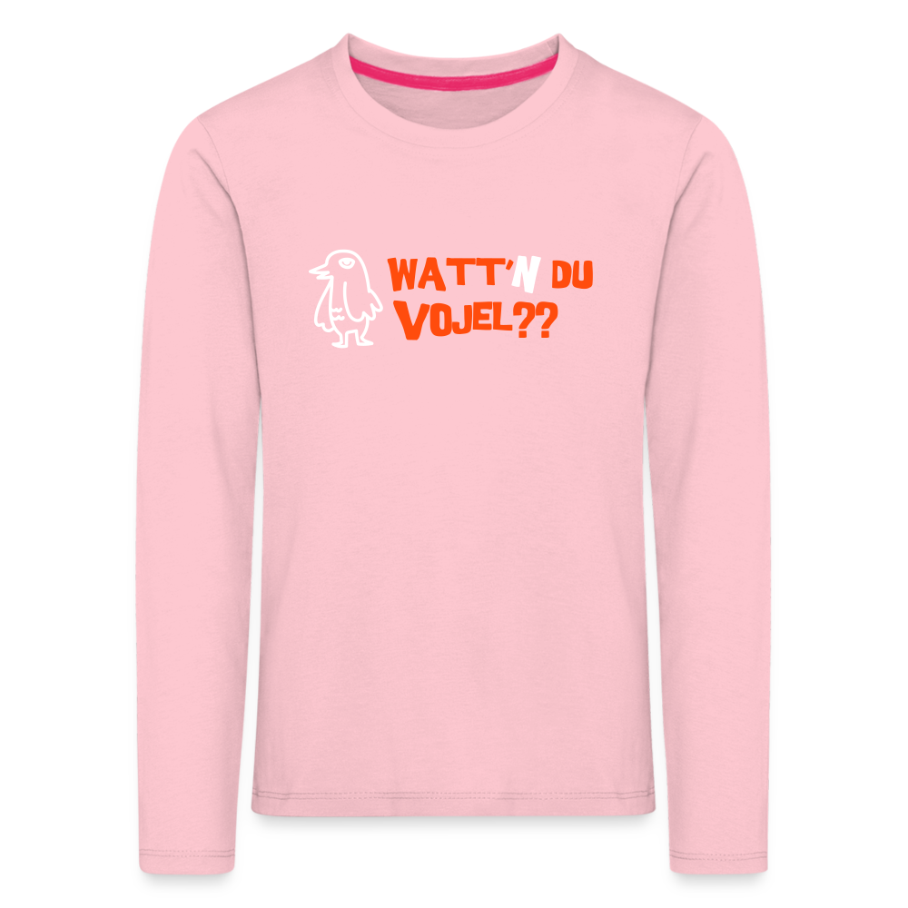 Watt'n du Vojel - Kinder Langarmshirt - Hellrosa