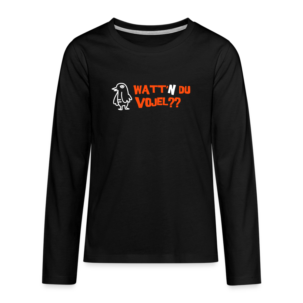 Watt'n du Vojel - Teenager Langarmshirt - Schwarz