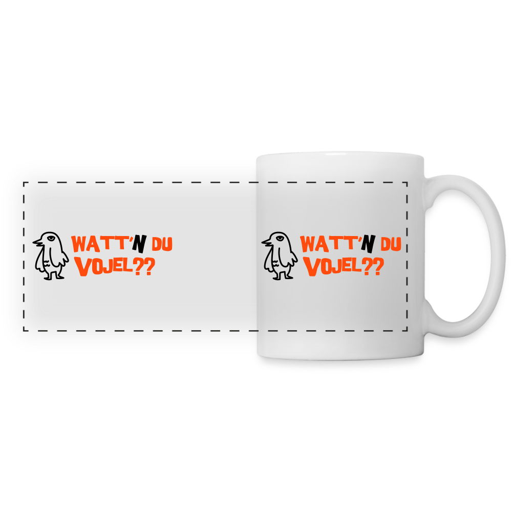 Watt'n du Vojel - Tasse zweifarbig - weiß