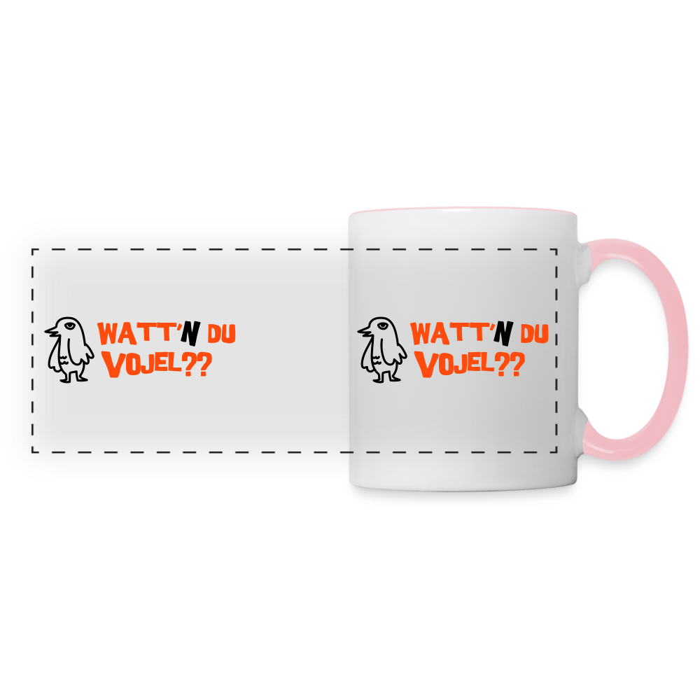 Watt'n du Vojel - Tasse zweifarbig - Weiß/Pink