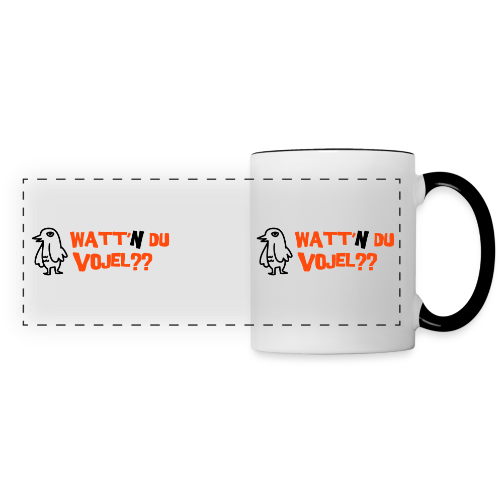 Watt'n du Vojel - Tasse zweifarbig - Weiß/Schwarz