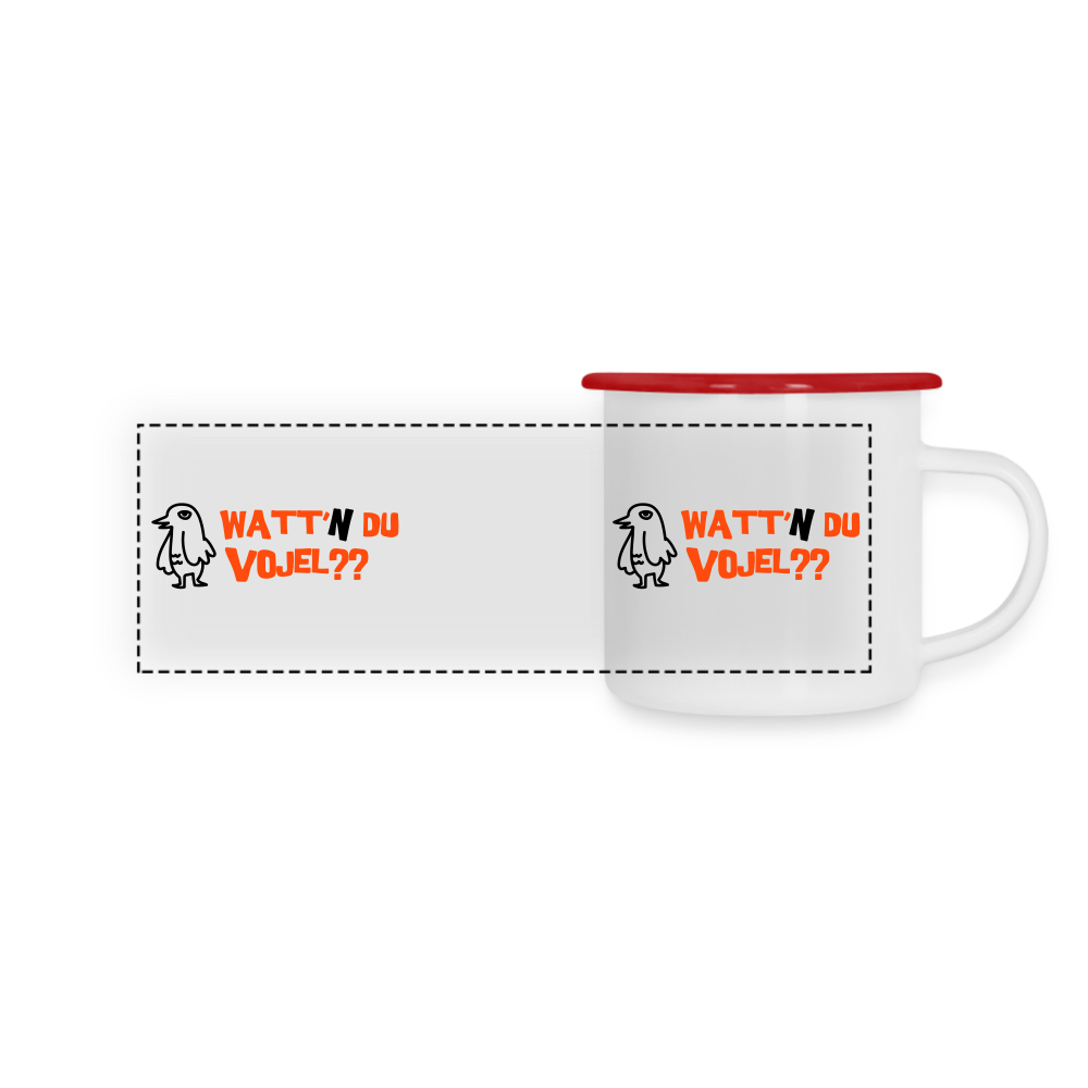 Watt'n du Vojel - Tasse zweifarbig - Weiß/Rot