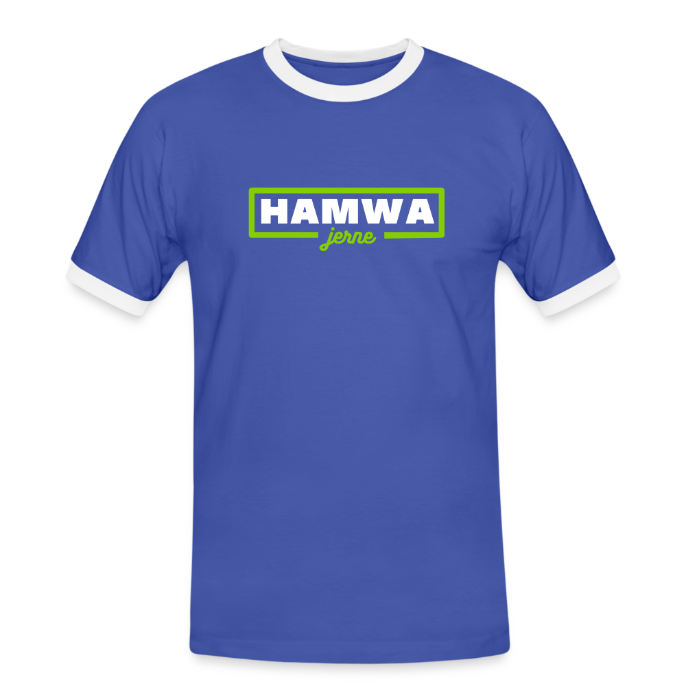 hamwa - Männer Ringer T-Shirt - Blau/Weiß