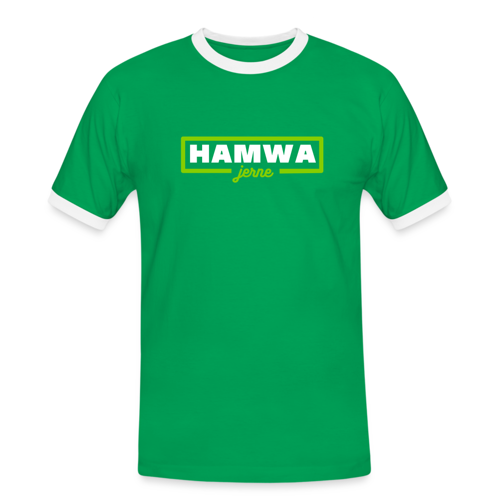 hamwa - Männer Ringer T-Shirt - Kelly Green/Weiß