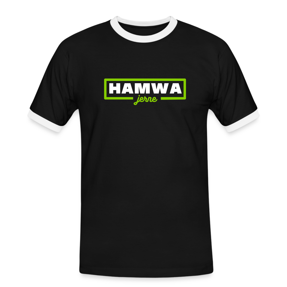 hamwa - Männer Ringer T-Shirt - Schwarz/Weiß
