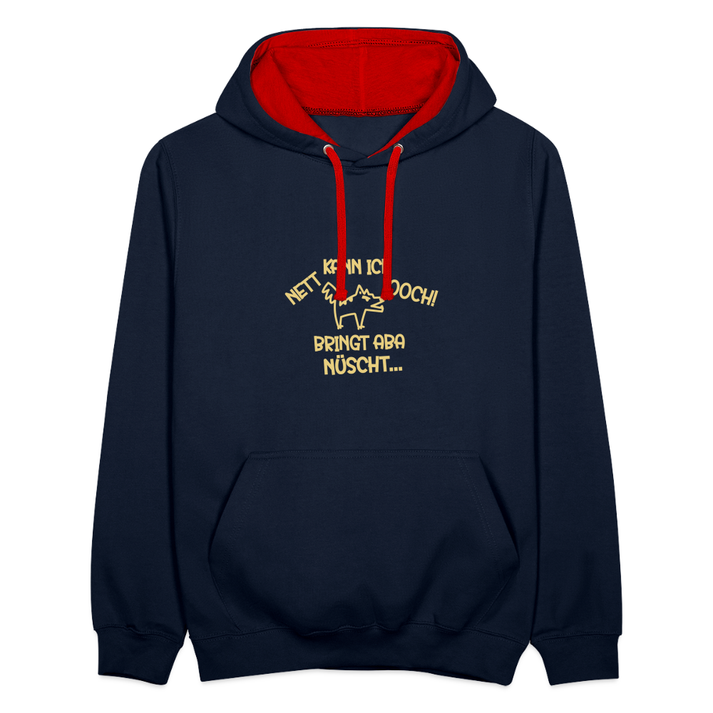 NETT KANN ICK OOCH! - Kontrast Hoodie - Navy/Rot