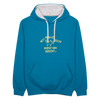 NETT KANN ICK OOCH! - Kontrast Hoodie - Pfauenblau/Grau meliert