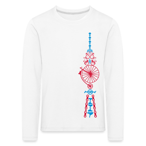 Fernsehturm der Fahrräder - Kinder Langarmshirt - weiß