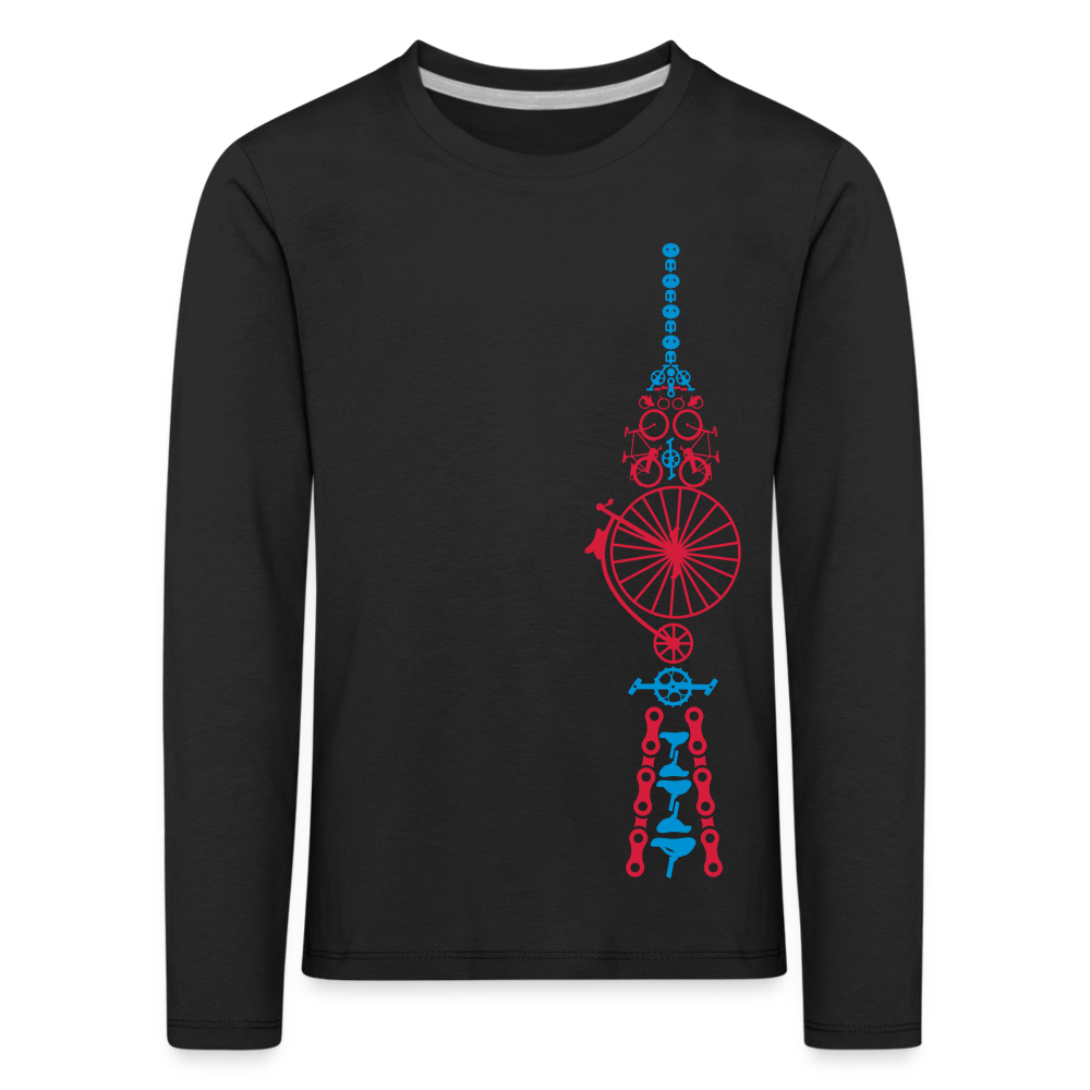 Fernsehturm der Fahrräder - Kinder Langarmshirt - Schwarz