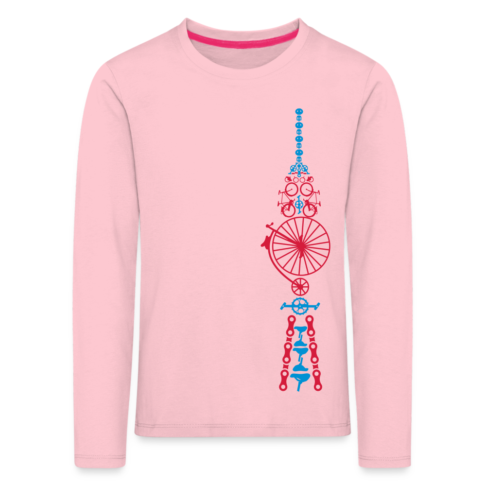 Fernsehturm der Fahrräder - Kinder Langarmshirt - Hellrosa