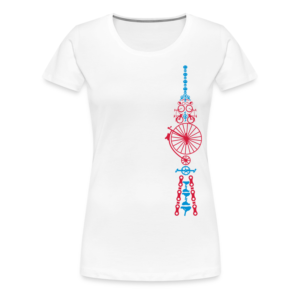 Fernsehturm der Fahrräder - Frauen Premium T-Shirt - weiß