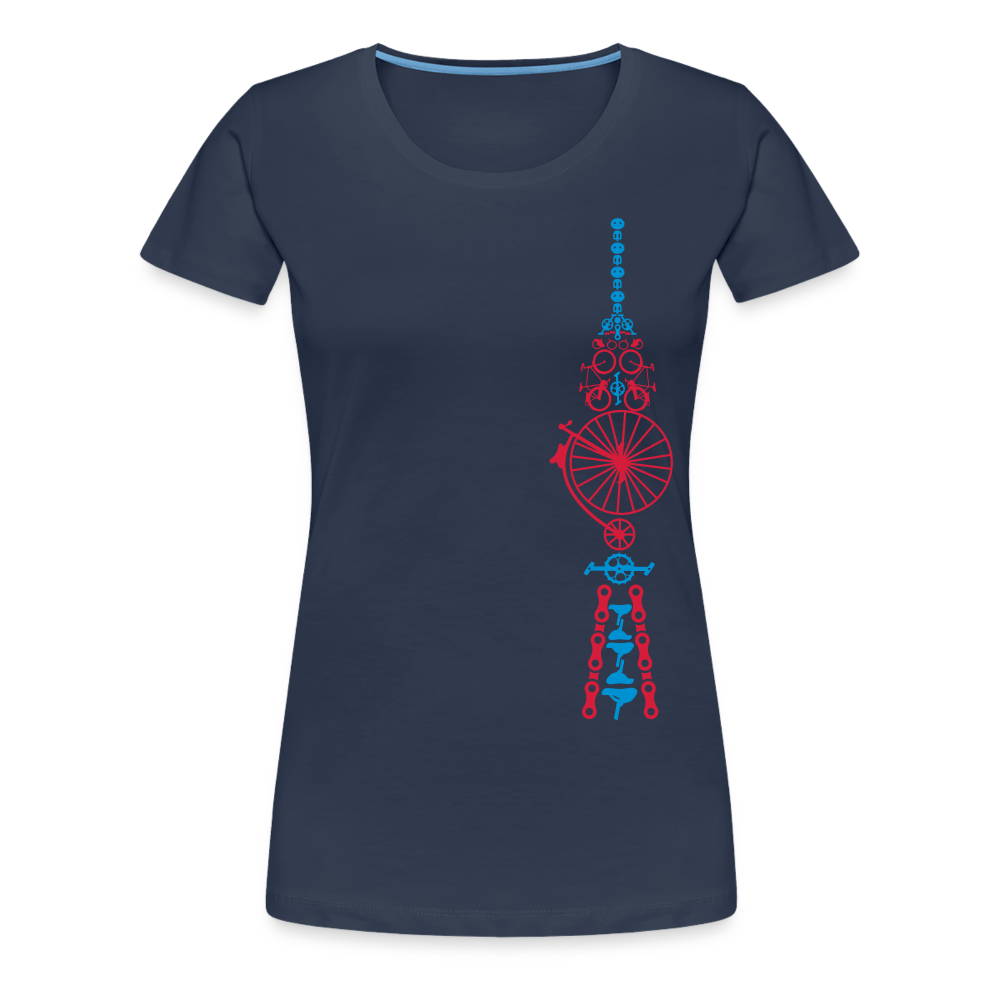 Fernsehturm der Fahrräder - Frauen Premium T-Shirt - Navy