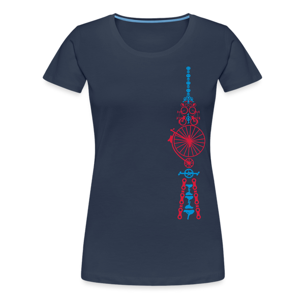 Fernsehturm der Fahrräder - Frauen Premium T-Shirt - Navy