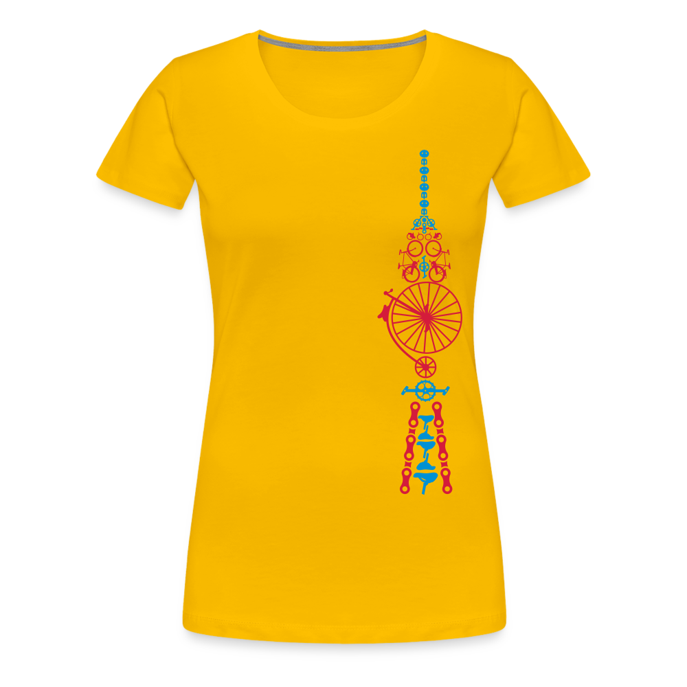 Fernsehturm der Fahrräder - Frauen Premium T-Shirt - Sonnengelb