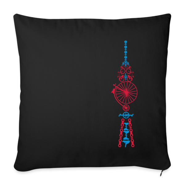 Fernsehturm der Fahrräder - Sofakissen mit Füllung (45 x 45 cm) - Schwarz