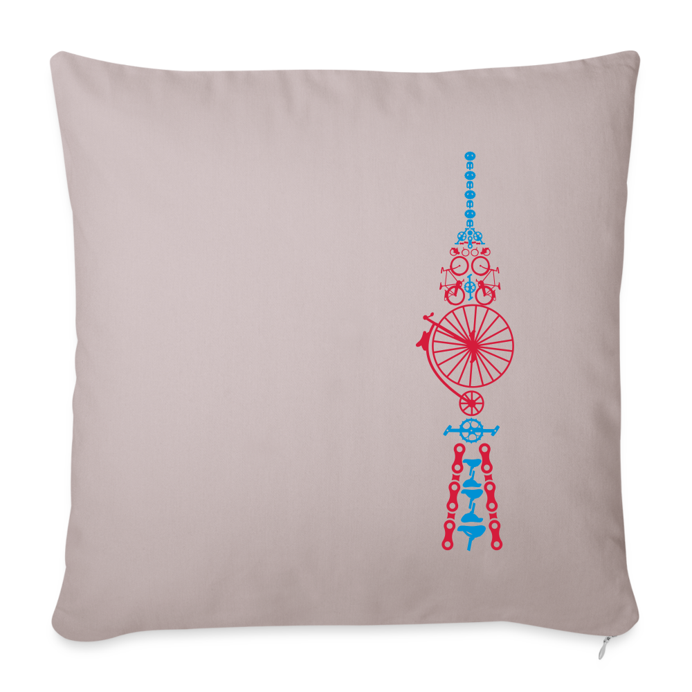 Fernsehturm der Fahrräder - Sofakissen mit Füllung (45 x 45 cm) - helles Taupe