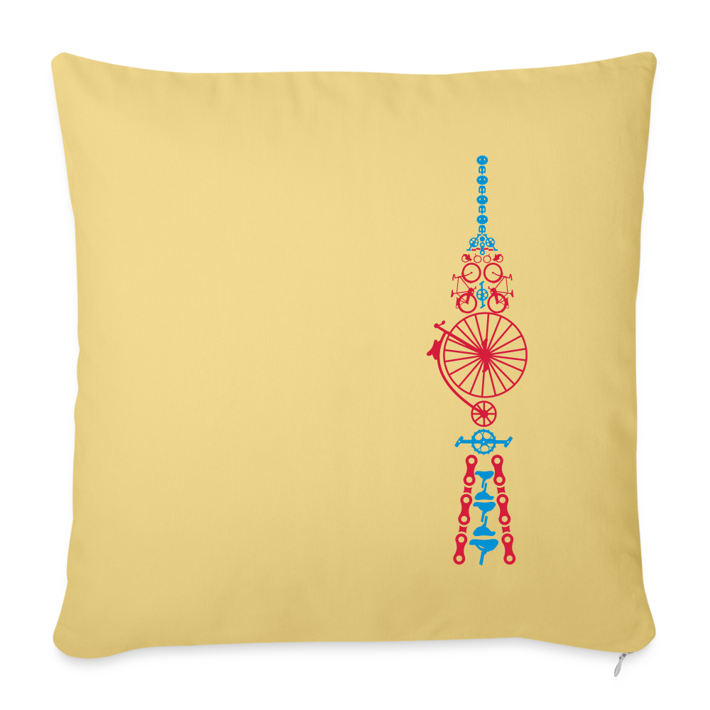 Fernsehturm der Fahrräder - Sofakissen mit Füllung (45 x 45 cm) - Hellgelb